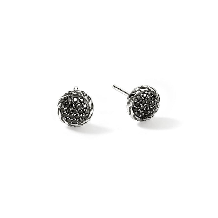 JH Essential Pavé Stud Earring, Sterling Silver, Black Sapphire - EBS987024BLS-John Hardy-Renee Taylor Gallery