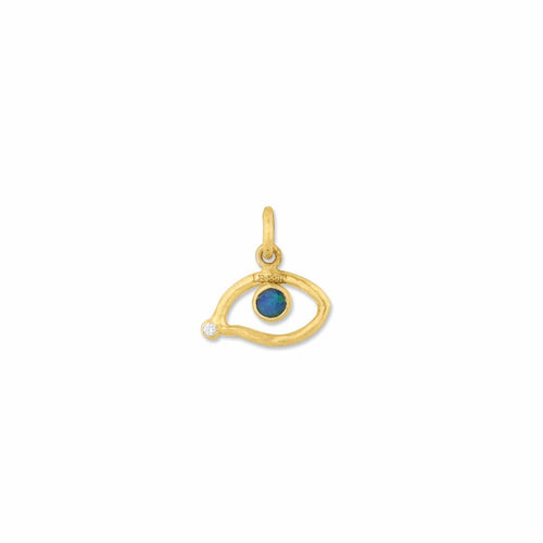 Evil Eye Pendant with Opal Doublet & Diamond by Lika Behar