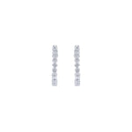 14K White Gold 15mm Huggie Alternating Square & Round Diamond Huggies - EG10989W45JJ-Gabriel & Co.-Renee Taylor Gallery
