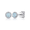 14K White Gold Round Halo Aquamarine and Diamond Stud Earrings - EG12372W45AQ-Gabriel & Co.-Renee Taylor Gallery