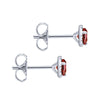 14K White Gold Round Halo Garnet and Diamond Stud Earrings - EG12372W45GN-Gabriel & Co.-Renee Taylor Gallery