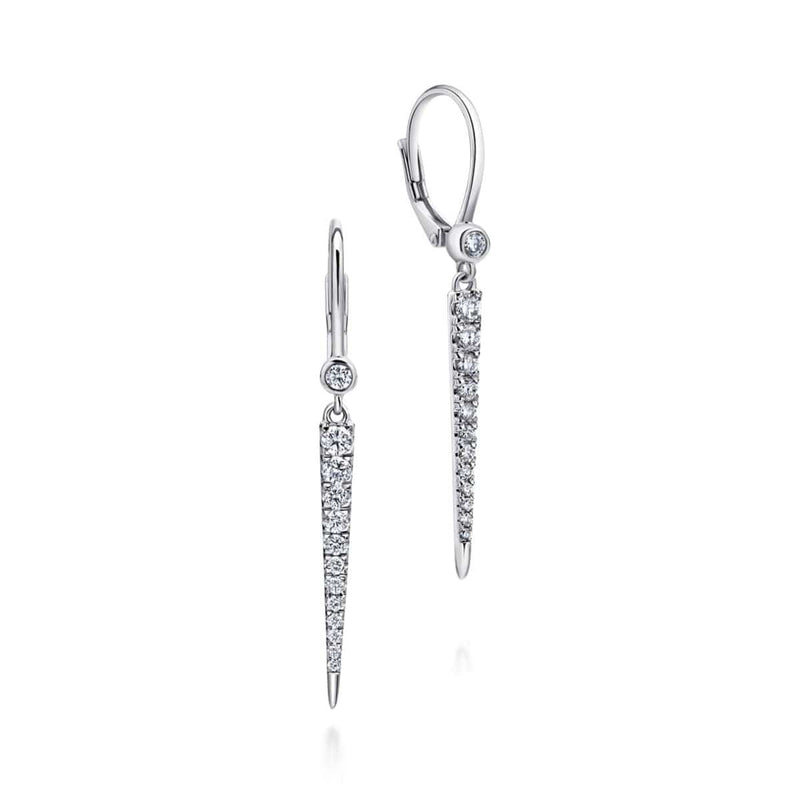 14K White Gold Peek A Boo Spike Diamond Earrings - EG12457W45JJ-Gabriel & Co.-Renee Taylor Gallery
