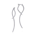 14K White Gold Sculptural Diamond Drop Earrings - EG12928W45JJ-Gabriel & Co.-Renee Taylor Gallery