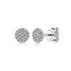 14K White Gold Round Cluster Diamond Stud Earrings - EG12966W45JJ-Gabriel & Co.-Renee Taylor Gallery