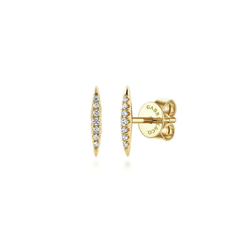 14K Yellow Gold Pavé Diamond Spiked Stud Earrings - EG13083Y45JJ-Gabriel & Co.-Renee Taylor Gallery