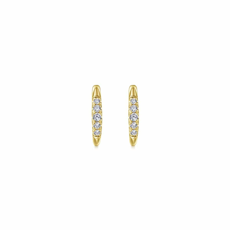 14K Yellow Gold Classic Round 15mm Diamond Huggies - EG13327Y45JJ-Gabriel & Co.-Renee Taylor Gallery