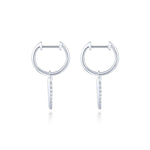 14K White Gold Pavé 10mm Diamond Spike Huggie Drop Earrings - EG13333W45JJ-Gabriel & Co.-Renee Taylor Gallery
