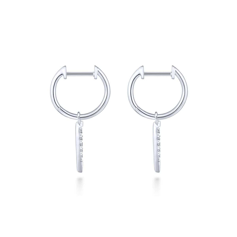 14K White Gold Pavé 10mm Diamond Spike Huggie Drop Earrings - EG13333W45JJ-Gabriel & Co.-Renee Taylor Gallery