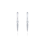 14K White Gold Pavé 10mm Diamond Spike Huggie Drop Earrings - EG13333W45JJ-Gabriel & Co.-Renee Taylor Gallery