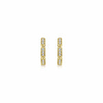 14K Yellow Gold Segmented 10mm Diamond Huggies - EG13457Y45JJ-Gabriel & Co.-Renee Taylor Gallery