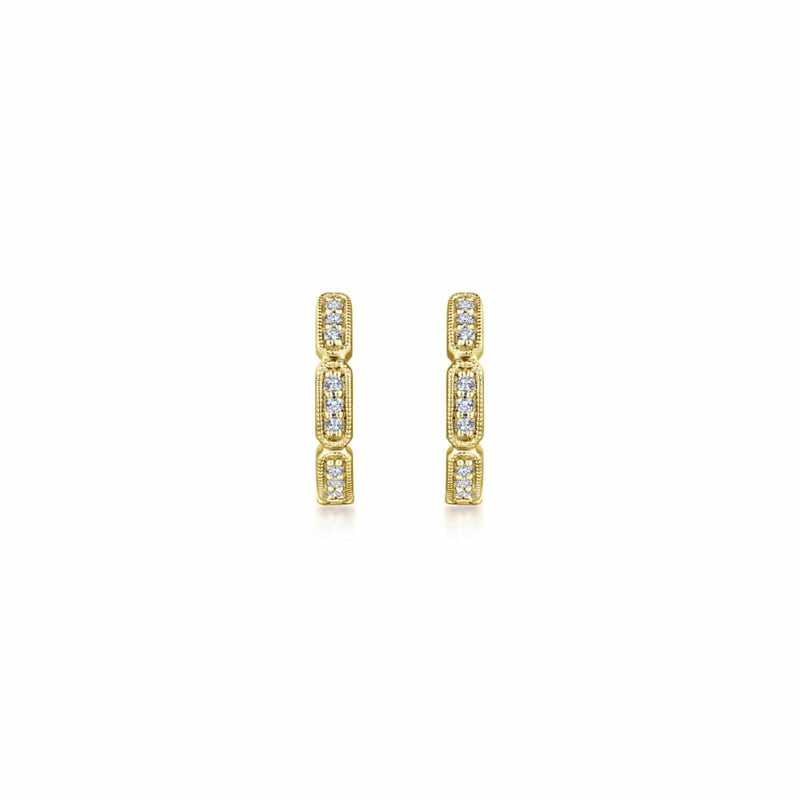 14K Yellow Gold Segmented 10mm Diamond Huggies - EG13457Y45JJ-Gabriel & Co.-Renee Taylor Gallery