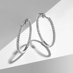 14K White Gold French Pavé 20mm Round Inside Out Diamond Hoop Earrings - EG13460W45JJ-Gabriel & Co.-Renee Taylor Gallery