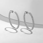 14K White Gold French Pavé 20mm Round Inside Out Diamond Hoop Earrings - EG13461W45JJ-Gabriel & Co.-Renee Taylor Gallery