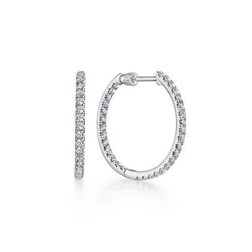 14K White Gold French Pavé 20mm Round Inside Out Diamond Hoop Earrings - EG13462W45JJ-Gabriel & Co.-Renee Taylor Gallery