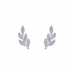 14K White Gold Diamond Leaf Stud Earrings - EG13572W45JJ-Gabriel & Co.-Renee Taylor Gallery