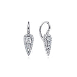 14K White Gold Long Cluster Teardrop Leverback Diamond Earrings - EG13645W45JJ-Gabriel & Co.-Renee Taylor Gallery