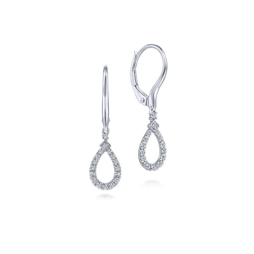 14K White Gold Pear Shaped Diamond Drop Earrings - EG13759W45JJ-Gabriel & Co.-Renee Taylor Gallery