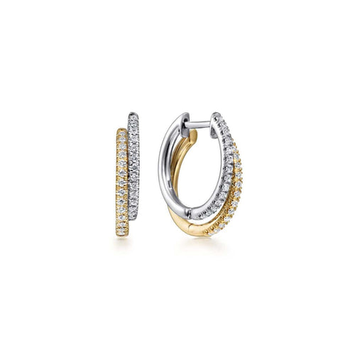 14K Yellow & White Gold Layered 15mm Diamond Huggies - EG13839M45JJ-Gabriel & Co.-Renee Taylor Gallery