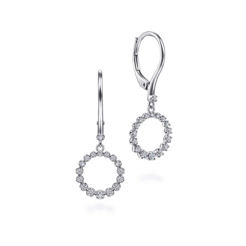 14K White Gold Open Circle Diamond Drop Earrings - EG13849W45JJ-Gabriel & Co.-Renee Taylor Gallery