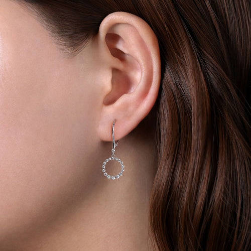 14K White Gold Open Circle Diamond Drop Earrings - EG13849W45JJ-Gabriel & Co.-Renee Taylor Gallery