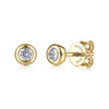 14K Yellow Gold White Sapphire Stud Earrings - EG14085Y4JWS-Gabriel & Co.-Renee Taylor Gallery