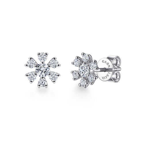 14K White Gold Diamond Stud Earrings - EG14275W45JJ-Gabriel & Co.-Renee Taylor Gallery