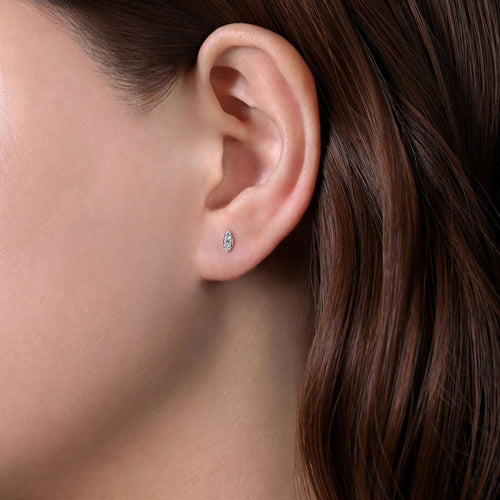 14K White Gold Marquise Shaped Diamond Studs - EG14412W45JJ-Gabriel & Co.-Renee Taylor Gallery