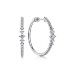 14K White Gold 30mm Diamond Classic Hoop Earrings - EG14521W45JJ-Gabriel & Co.-Renee Taylor Gallery