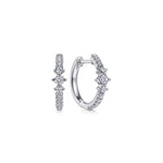 14K White Gold Diamond Station Huggies - EG14522W45JJ-Gabriel & Co.-Renee Taylor Gallery