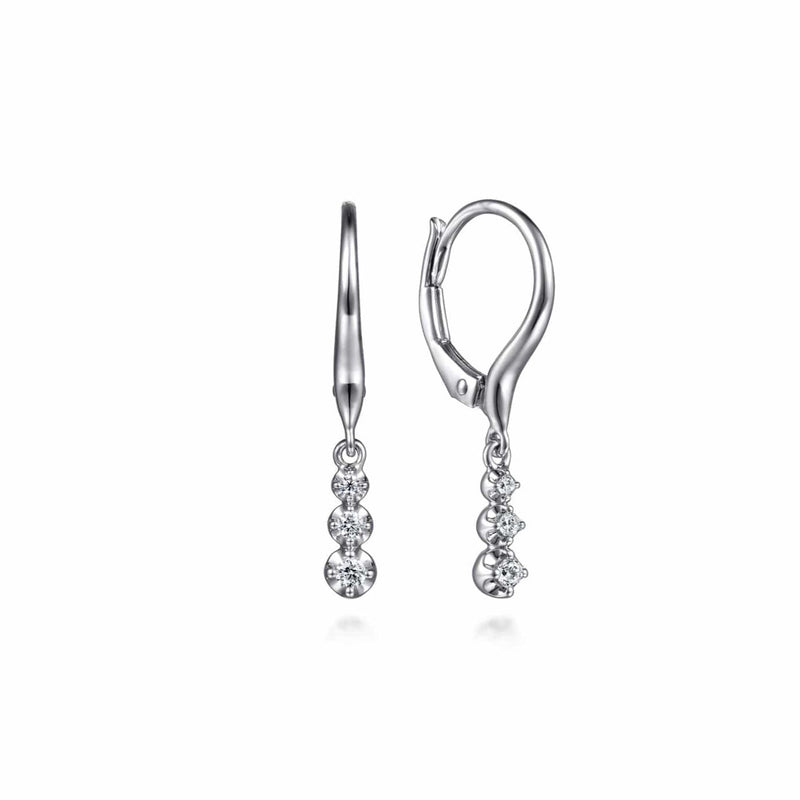 14K White Gold Diamond Drop Earrings - EG14611W45JJ-Gabriel & Co.-Renee Taylor Gallery