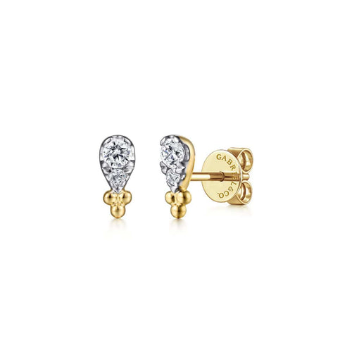 14K Yellow Gold Diamond Bujukan Stud Earrings - EG14617Y45JJ-Gabriel & Co.-Renee Taylor Gallery
