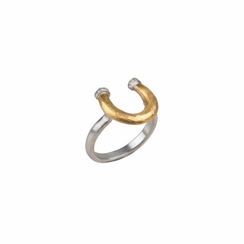 Equine Horseshoe Ring with Diamonds by Lika Behar