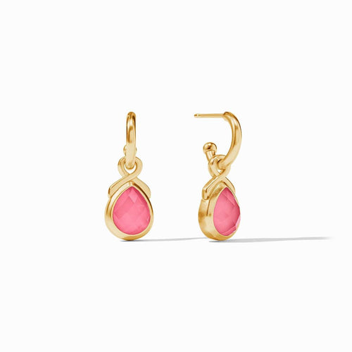 The Pink Hoop & Charm Earrings - Iridescent Peony Pink - ER940GIPP00-Julie Vos-Renee Taylor Gallery