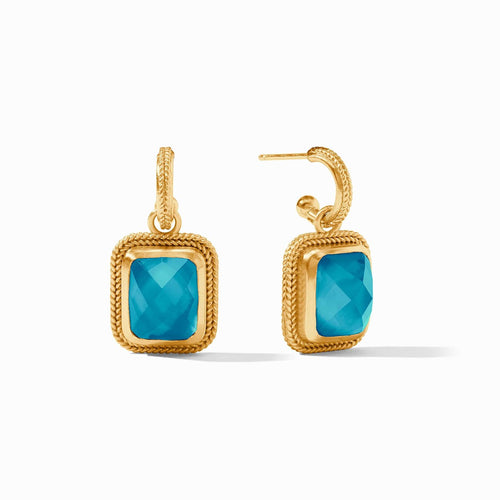 Cheval Hoop & Charm Earring - Iridescent London Blue-Julie Vos-Renee Taylor Gallery