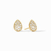 Pave Teardrop Stud Earrings-Cubic Zirconia - ER1043GCZ00-Julie Vos-Renee Taylor Gallery