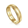 14K Yellow Gold 6mm - Men's Wedding Band in Sandblast Finish - MBH0164-60Y4JJJ-Gabriel & Co.-Renee Taylor Gallery