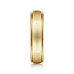 14K Yellow Gold 6mm - Men's Wedding Band in Sandblast Finish - MBH0164-60Y4JJJ-Gabriel & Co.-Renee Taylor Gallery