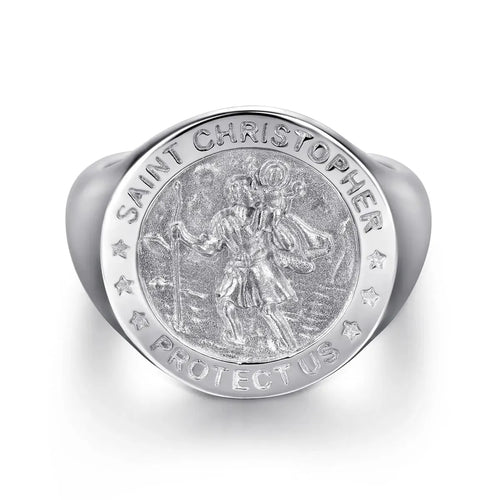 Emboss Signet Wide Band 925 Sterling Silver - MR20147SVJJJ-Gabriel & Co.-Renee Taylor Gallery