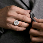 Emboss Signet Wide Band 925 Sterling Silver - MR20147SVJJJ-Gabriel & Co.-Renee Taylor Gallery