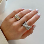 14K White Gold Emerald Half Band with Lab-Grown Diamonds - R326EM1.00W146.50-Everlee-Renee Taylor Gallery