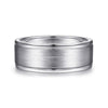 14K White Gold 8mm - Men's Wedding Band in Satin Finish - MBM0141-80W4JJJ-Gabriel & Co.-Renee Taylor Gallery