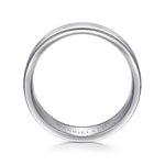 14K White Gold 8mm - Men's Wedding Band in Satin Finish - MBM0141-80W4JJJ-Gabriel & Co.-Renee Taylor Gallery