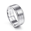14K White Gold 8mm - Men's Wedding Band in Satin Finish - MBM0141-80W4JJJ-Gabriel & Co.-Renee Taylor Gallery