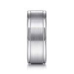 14K White Gold 8mm - Men's Wedding Band in Satin Finish - MBM0141-80W4JJJ-Gabriel & Co.-Renee Taylor Gallery