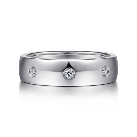 14K White Gold Diamond Men's Wedding Ring in High Polished Finish - MR15672W44JJ-Gabriel & Co.-Renee Taylor Gallery