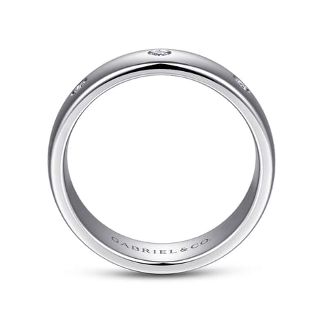 14K White Gold Diamond Men's Wedding Ring in High Polished Finish - MR15672W44JJ-Gabriel & Co.-Renee Taylor Gallery