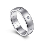 14K White Gold Diamond Men's Wedding Ring in High Polished Finish - MR15672W44JJ-Gabriel & Co.-Renee Taylor Gallery