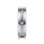 14K White Gold Diamond Men's Wedding Ring in High Polished Finish - MR15672W44JJ-Gabriel & Co.-Renee Taylor Gallery