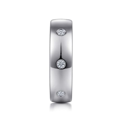 14K White Gold Diamond Men's Wedding Ring in High Polished Finish - MR15672W44JJ-Gabriel & Co.-Renee Taylor Gallery