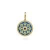 14K Gold Diamond, Blue Sapphire & Topaz Enamel Medallion Pendant – PT6649EMY45MC-Gabriel & Co.-Renee Taylor Gallery